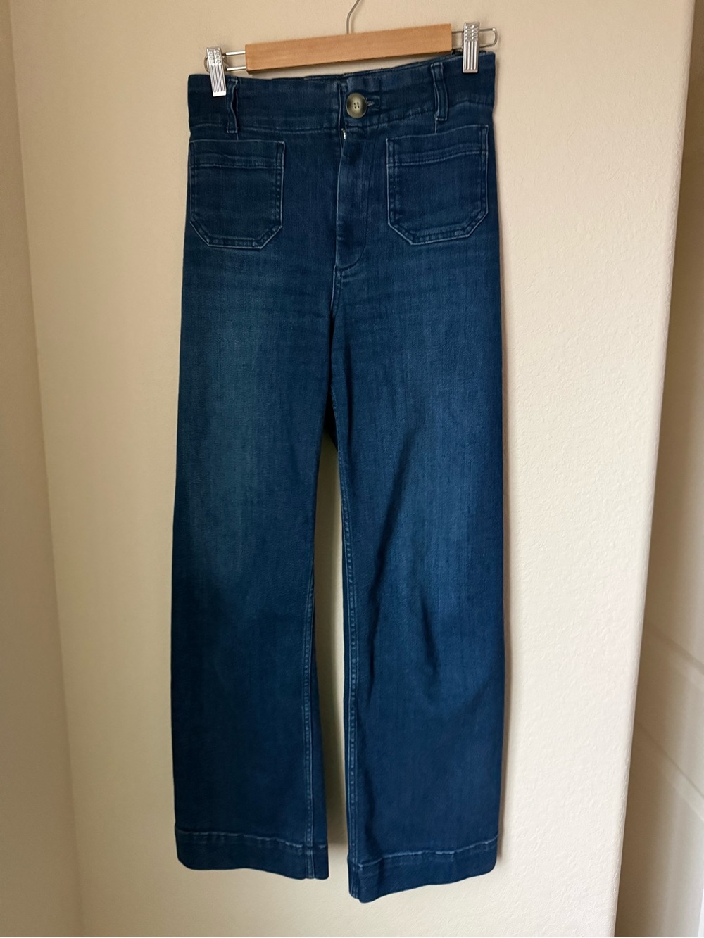 Anthropologie Pilcro The Skipper Dark Wash Wide-Leg Jeans 26 Tall